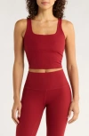 Mpg Crop Rib Tank Top In Burgundy