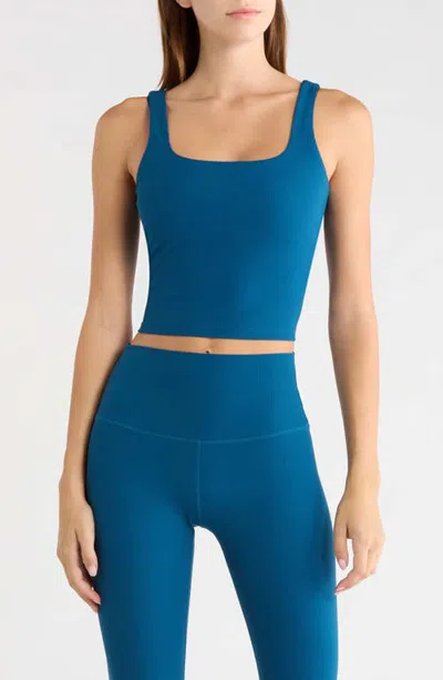 Mpg Crop Rib Tank Top In Blue