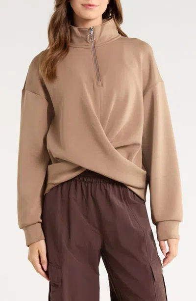 Mpg Dreamweave Crossover Quarter Zip In Caribou