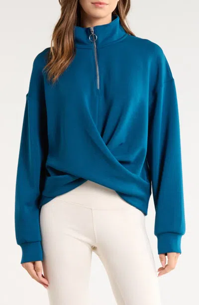Mpg Dreamweave Crossover Quarter Zip In Blue