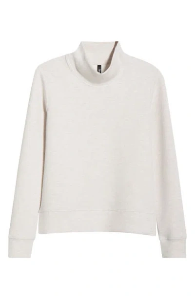 Mpg Dreamweave Recycled Polyester Blend Mock Neck Sweatshirt In White