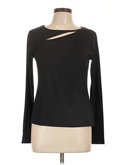 Pre-owned Mpg Long Sleeve Top Black Keyhole Neckline Tops