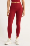 Mpg Ribbed Leggings In Burgundy