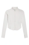 Mpg Sculpt Corset Seamed Crop Zip-up Jacket In White