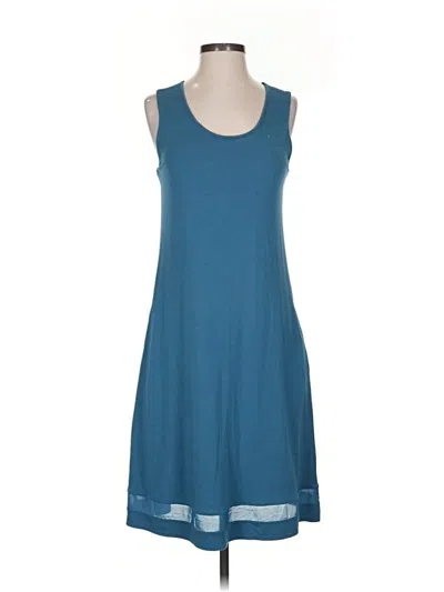 Pre-owned Mpg Tank Top Teal Halter Neckline Tops In Blue