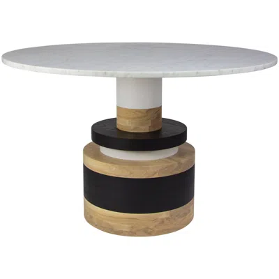 Pre-owned Mpgmb Sass Dining Table From Souda, 42in White Marble Top