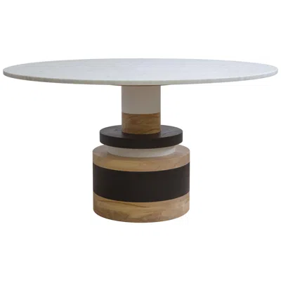 Pre-owned Mpgmb Sass Dining Table From Souda, Large, White Marble Top