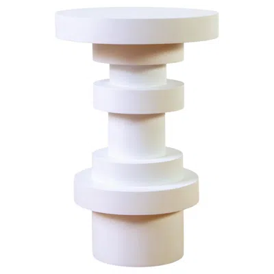 Pre-owned Mpgmb Sass Side Table From Souda, Tall, White, Wood End Table, Made To Order In Brown