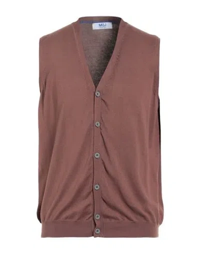 Mqj Man Cardigan Cocoa Size Xxl Cotton In Brown