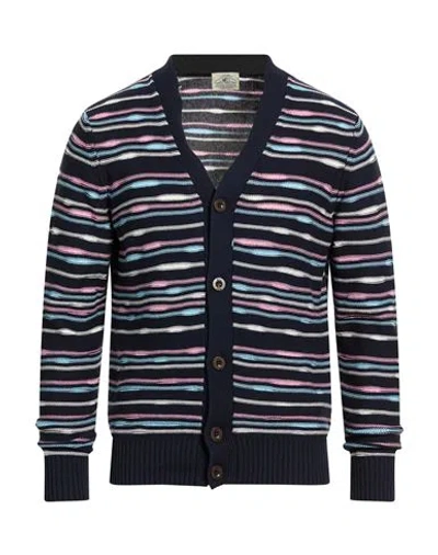 Mqj Man Cardigan Midnight Blue Size 40 Cotton