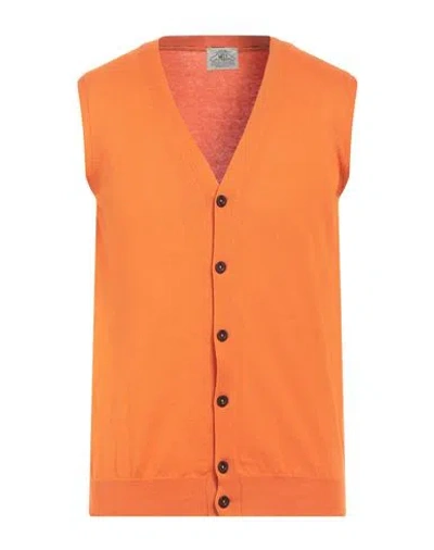 Mqj Man Cardigan Orange Size 40 Cotton