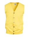 Mqj Man Cardigan Yellow Size 40 Cotton In Yellow