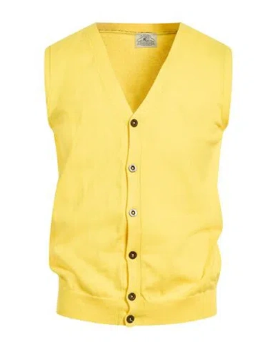 Mqj Man Cardigan Yellow Size 40 Cotton