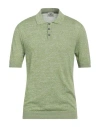 Mqj Man Sweater Lime Green Size 42 Linen, Polyester In Green