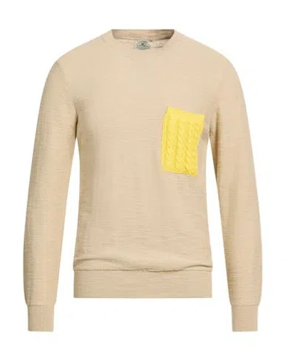 Mqj Man Sweater Beige Size 40 Cotton, Acrylic In Neutral