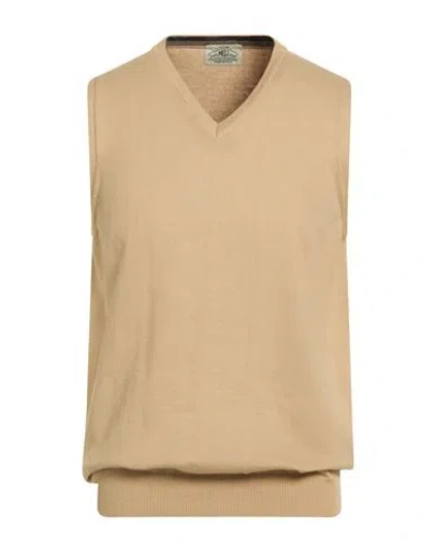 Mqj Man Sweater Beige Size 44 Cotton In Brown