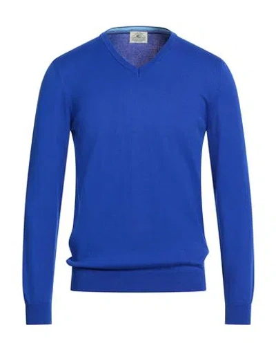 Mqj Man Sweater Blue Size 38 Cotton