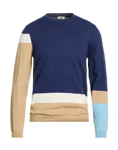 Mqj Man Sweater Blue Size 38 Cotton