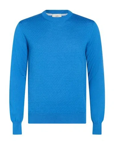 Mqj Man Sweater Blue Size 38 Wool, Acrylic