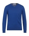 Mqj Man Sweater Blue Size Xxl Cotton In Blue
