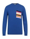 Mqj Man Sweater Bright Blue Size 40 Cotton In Blue