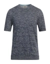 Mqj Man Sweater Bright Blue Size 46 Linen, Polyester