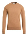 Mqj Man Sweater Camel Size 40 Polyamide, Wool, Viscose, Cashmere In Brown