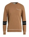 Mqj Man Sweater Camel Size 44 Polyamide, Wool, Viscose, Cashmere In Brown