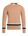 Mqj Man Sweater Camel Size 46 Polyamide, Wool, Viscose, Cashmere In Brown