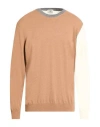 Mqj Man Sweater Camel Size 48 Polyamide, Wool, Viscose, Cashmere In Brown