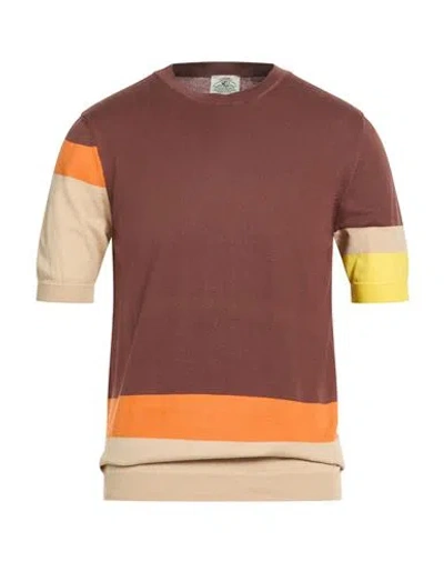 Mqj Man Sweater Chocolate Brown Size 40 Cotton