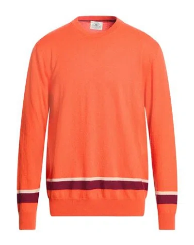 Mqj Man Sweater Coral Size 44 Polyamide, Wool, Viscose, Cashmere In Orange