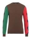 Mqj Man Sweater Dark Brown Size 38 Polyamide, Wool, Viscose, Cashmere In Brown