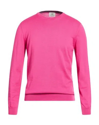 Mqj Man Sweater Fuchsia Size 40 Cotton In Pink