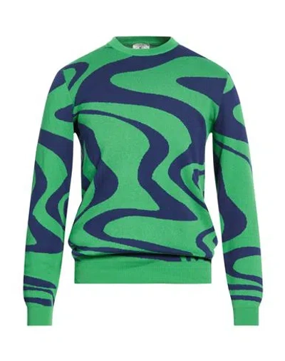 Mqj Man Sweater Green Size 40 Cotton