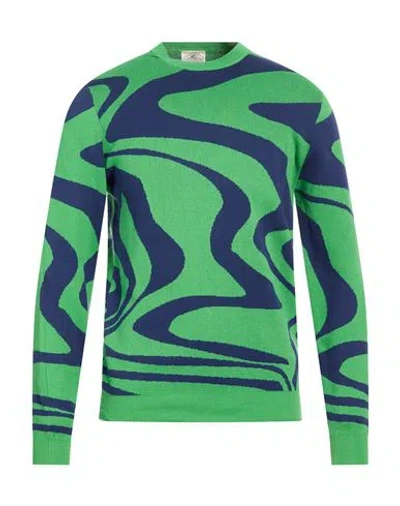 Mqj Man Sweater Green Size 40 Cotton