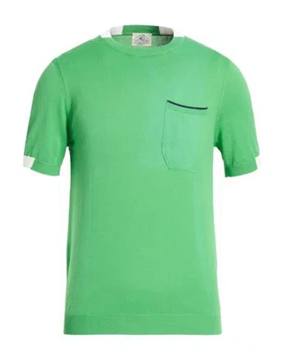 Mqj Man Sweater Green Size 46 Cotton