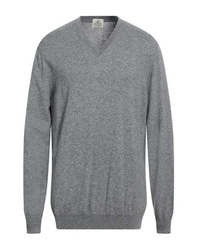 Mqj Man Sweater Grey Size 46 Polyamide, Wool, Viscose, Cashmere In Gray