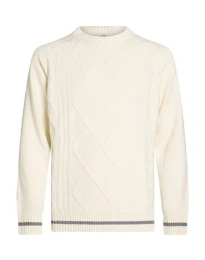 Mqj Man Sweater Ivory Size 42 Polyamide, Wool, Viscose, Cashmere In White
