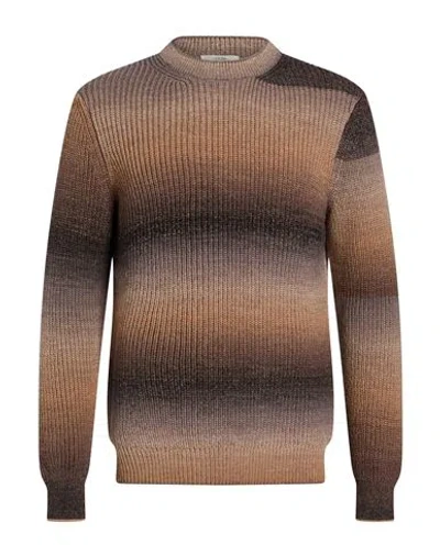 Mqj Man Sweater Light Brown Size 44 Wool, Acrylic In Multi