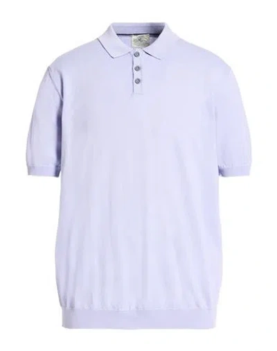 Mqj Man Sweater Lilac Size 44 Cotton In Blue