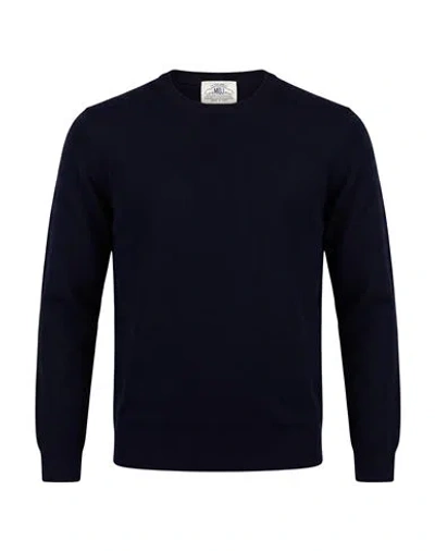 Mqj Man Sweater Midnight Blue Size 38 Polyamide, Wool, Viscose, Cashmere In Multi