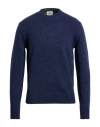 Mqj Man Sweater Midnight Blue Size 38 Wool, Polyamide In Blue