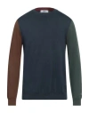 Mqj Man Sweater Midnight Blue Size Xxl Cotton, Wool In Blue