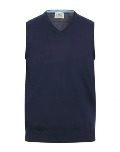 Mqj Man Sweater Midnight Blue Size 40 Cotton