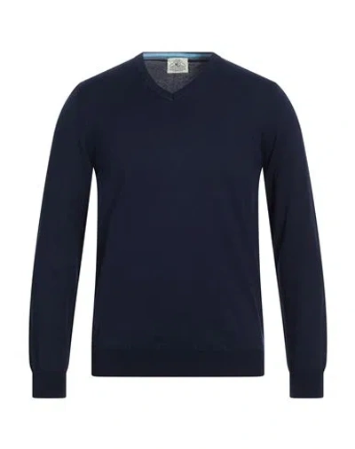 Mqj Man Sweater Midnight Blue Size 42 Cotton