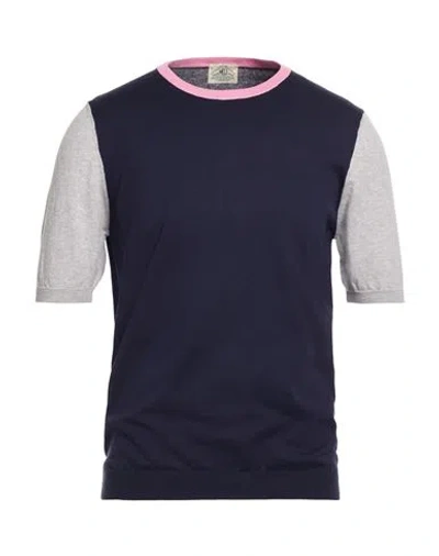 Mqj Man Sweater Midnight Blue Size 44 Cotton