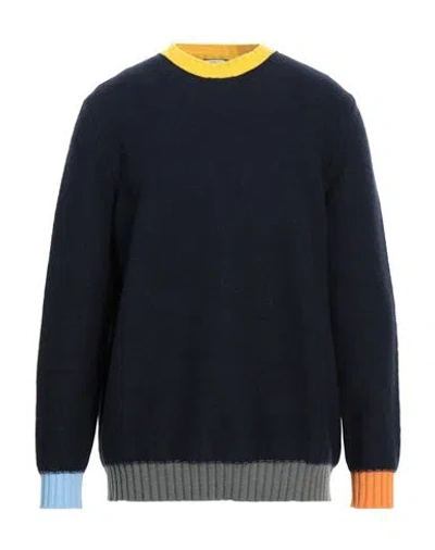 Mqj Man Sweater Midnight Blue Size 44 Polyamide, Acrylic, Wool