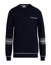 Mqj Man Sweater Midnight Blue Size 44 Polyamide, Wool, Viscose, Cashmere In Blue