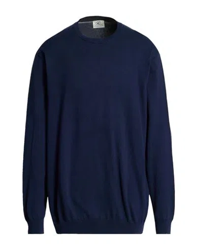 Mqj Man Sweater Midnight Blue Size 48 Cotton